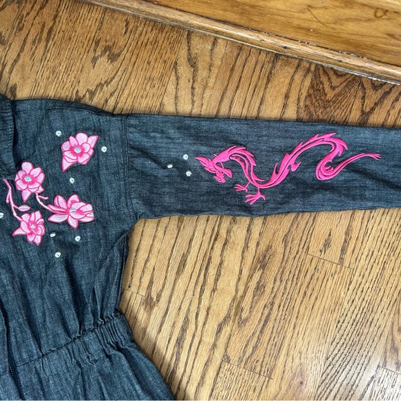 Disney | Mulan Jumpsuit Embroidered Zip Up Jumper One Piece Size 9/10 - Picture 5 of 14
